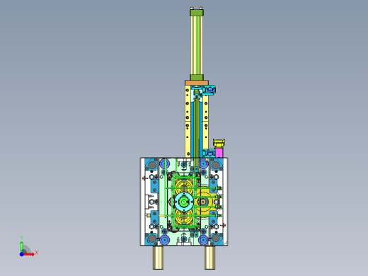 油缸带动齿条脱螺纹模具前视缩略图
