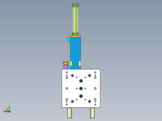 油缸带动齿条脱螺纹模具后视缩略图