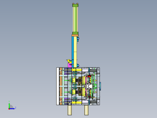 油缸带动齿条脱螺纹模具左视缩略图
