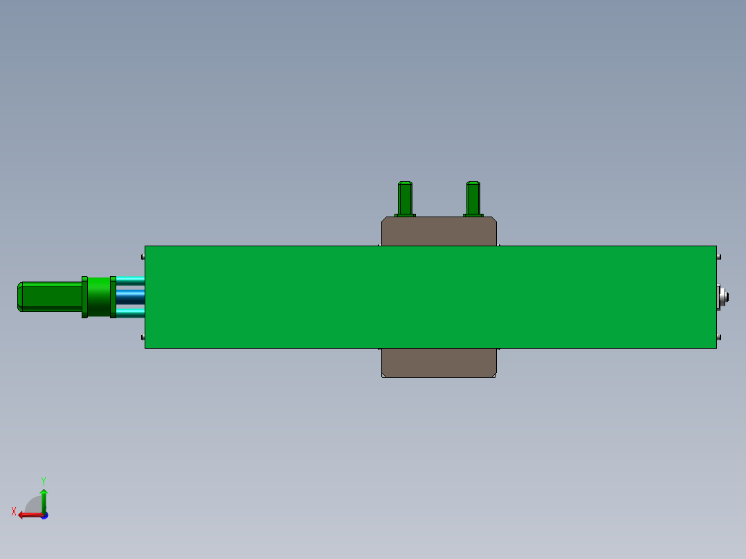 异型石材加工中心工作头部件的设计后视图