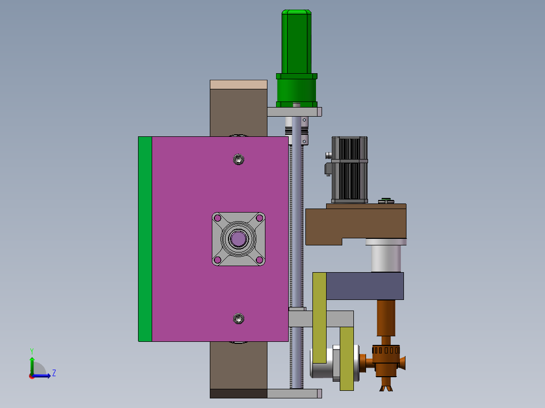 异型石材加工中心工作头部件的设计左视图
