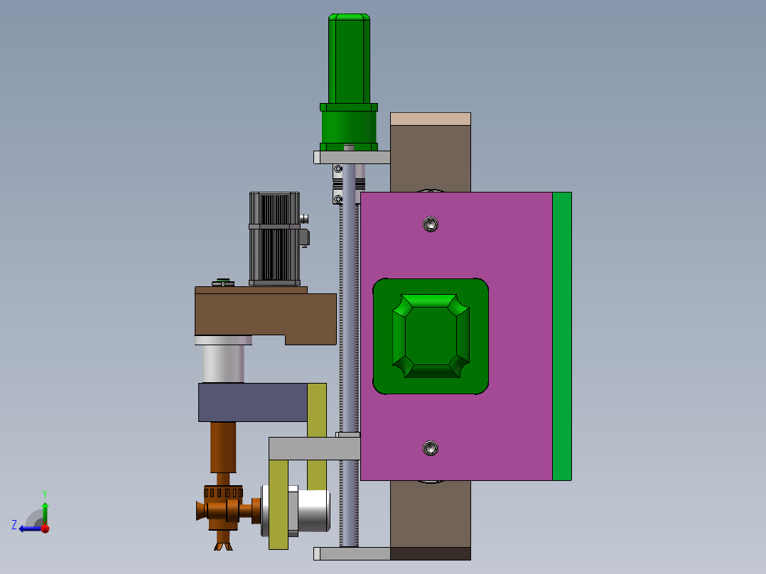 异型石材加工中心工作头部件的设计右视图