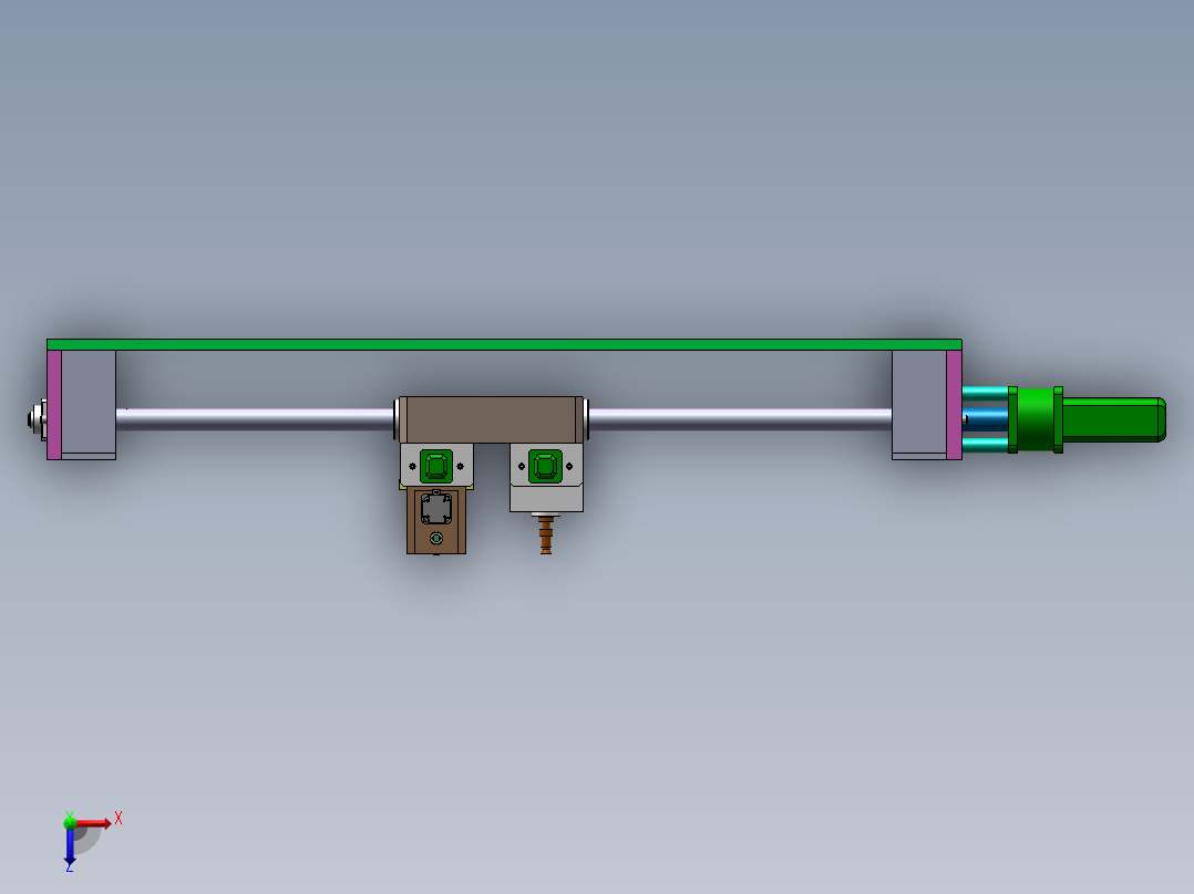异型石材加工中心工作头部件的设计俯视图