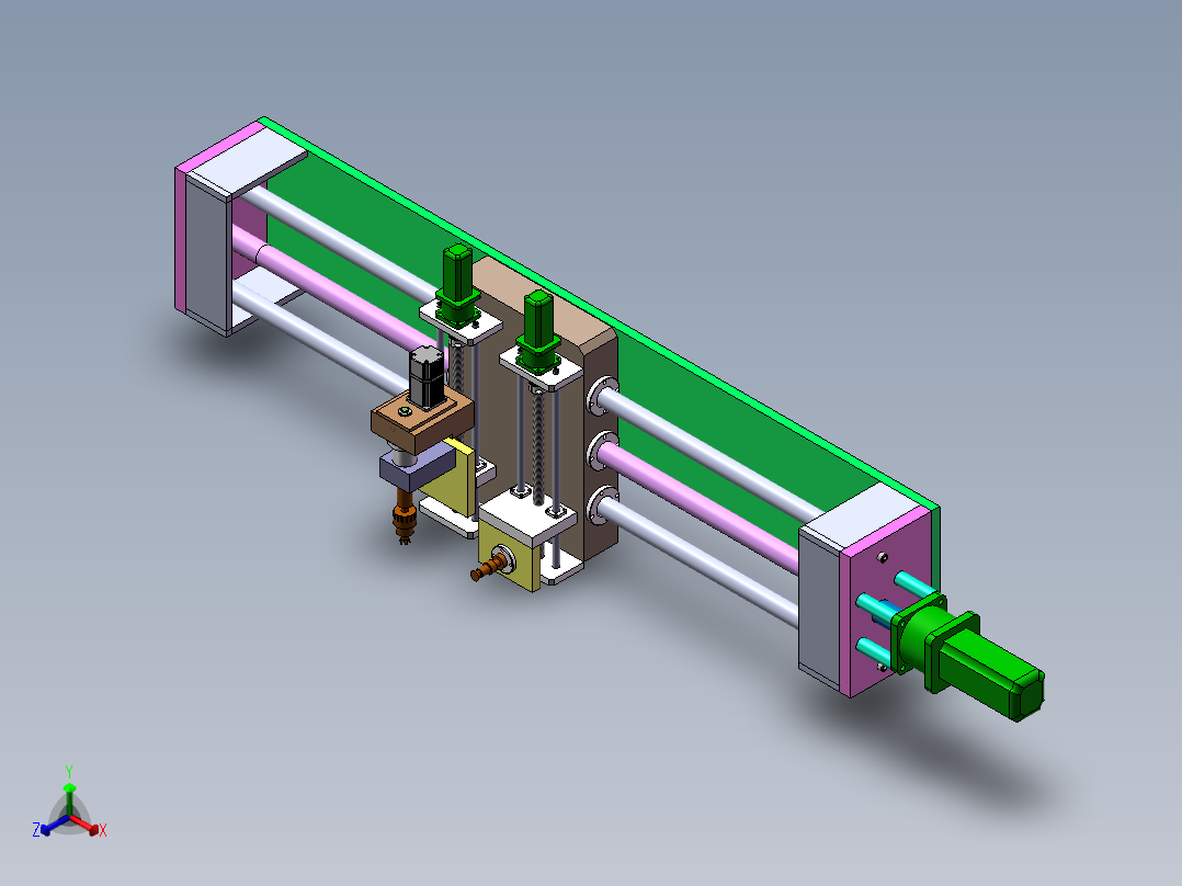 异型石材加工中心工作头部件的设计正等轴测图