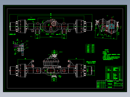 6款汽车驱动桥装配图CAD图纸变速器驱动桥 前后驱动桥CAD总装配图
