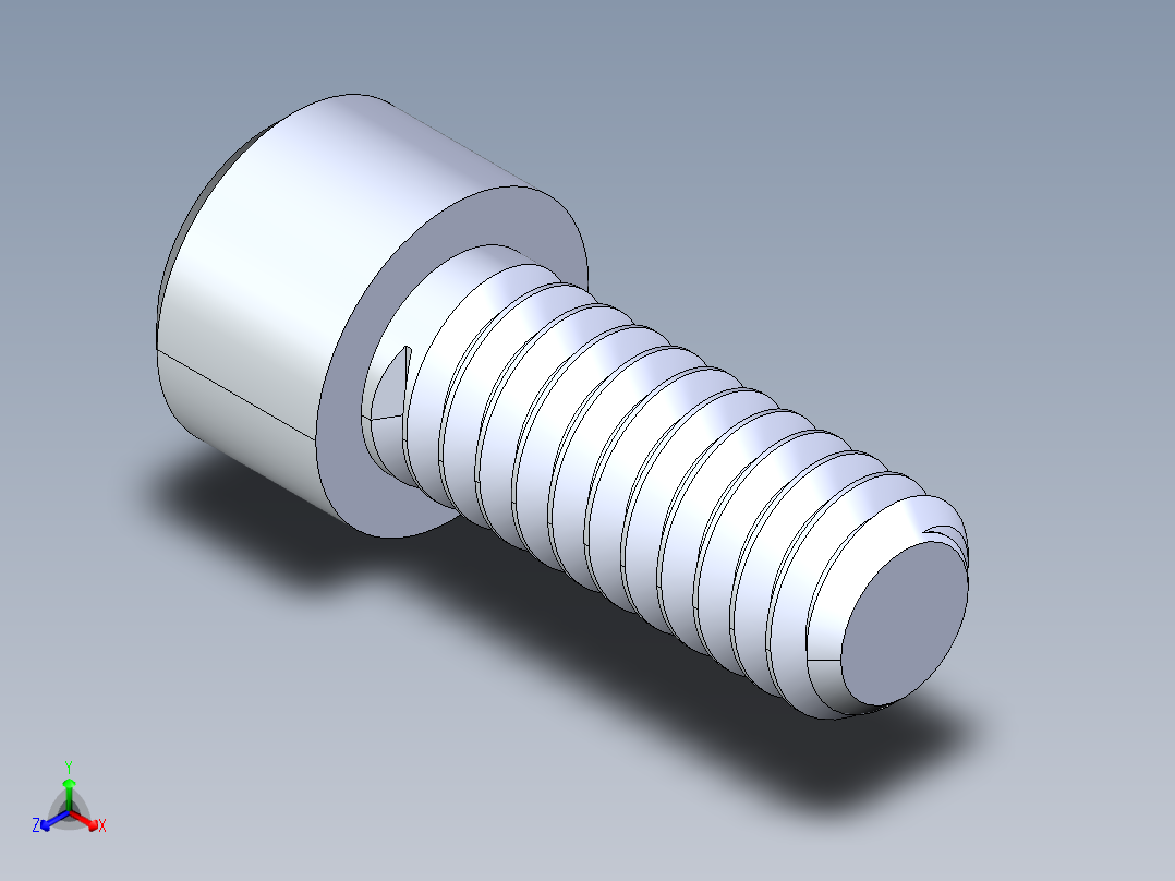 粗螺纹 SHCS 螺钉-SHCS 0.25x20x0.625.STEP主视图