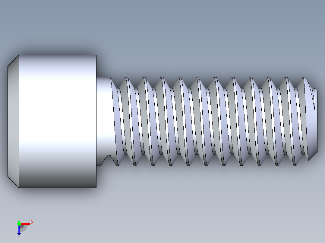 粗螺纹 SHCS 螺钉-SHCS 0.25x20x0.625.STEP俯视图