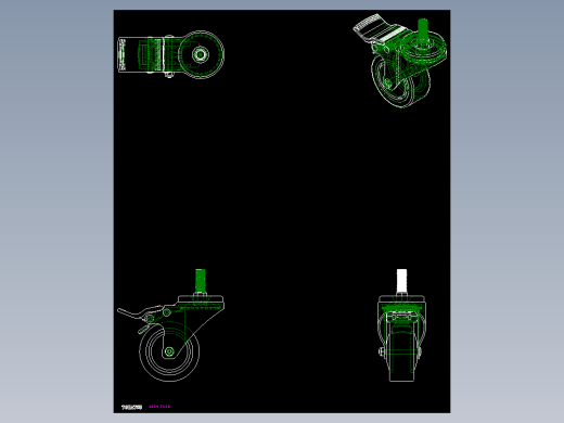 橡膠輪、導電輪(800N、1000N)5534-2D多系列多零件图纸模型