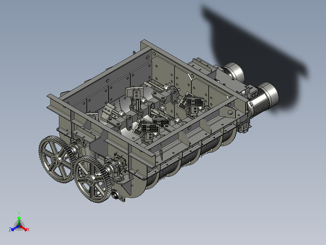 双轴搅拌机正等轴测图