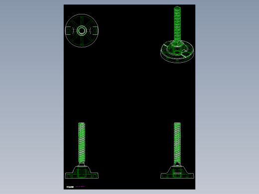 工程塑膠水平調整腳座169(B)-2D多系列多零件图纸模型