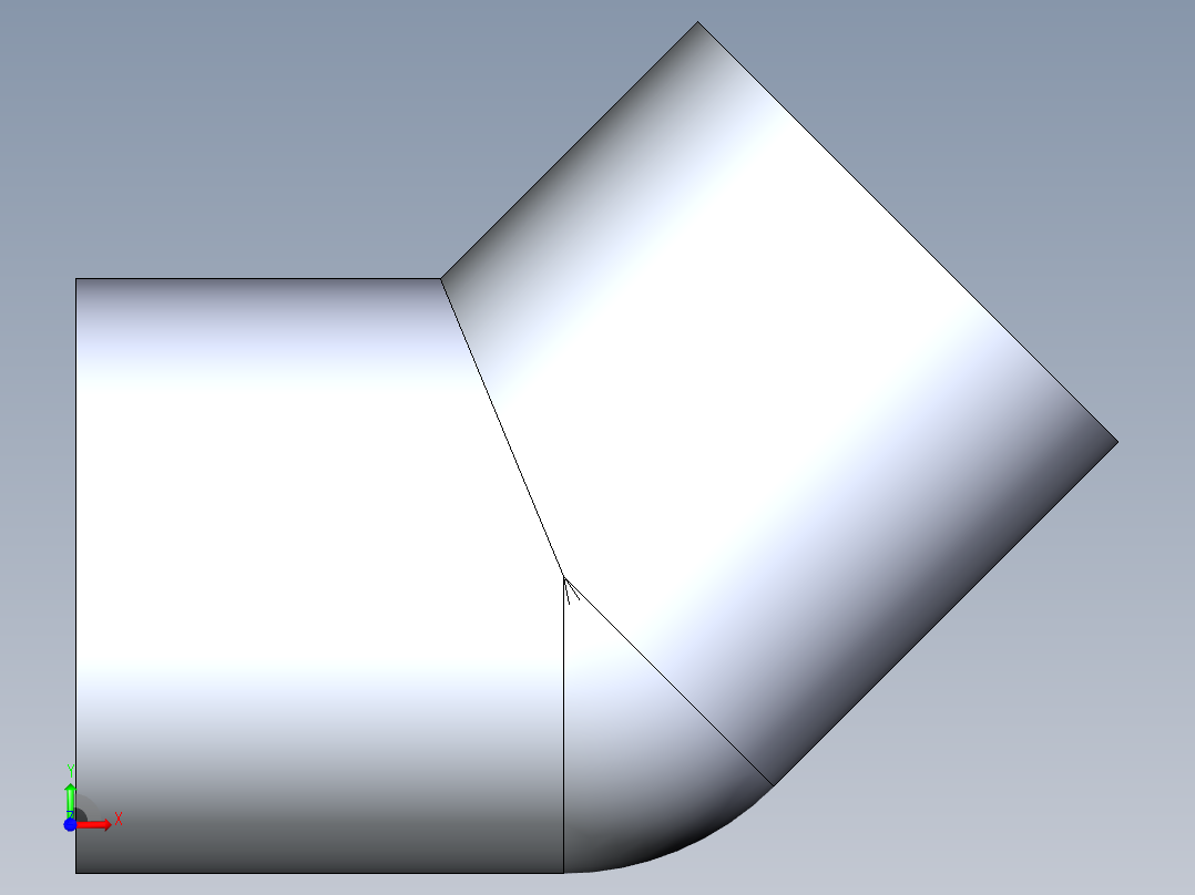 聚氯乙烯配件09-Sch80_45Elbow_FPTxFPT_819-007 _0.75in前视图