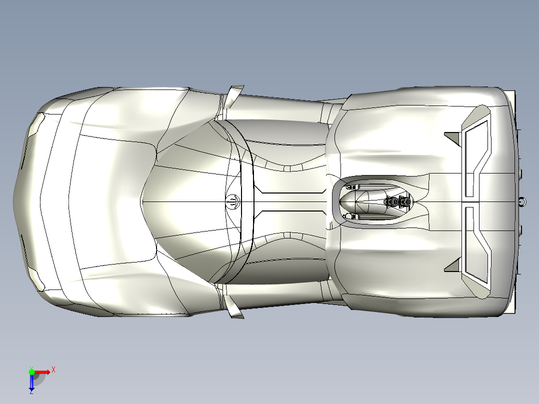 B2 Spirit 超级跑车--stp俯视图