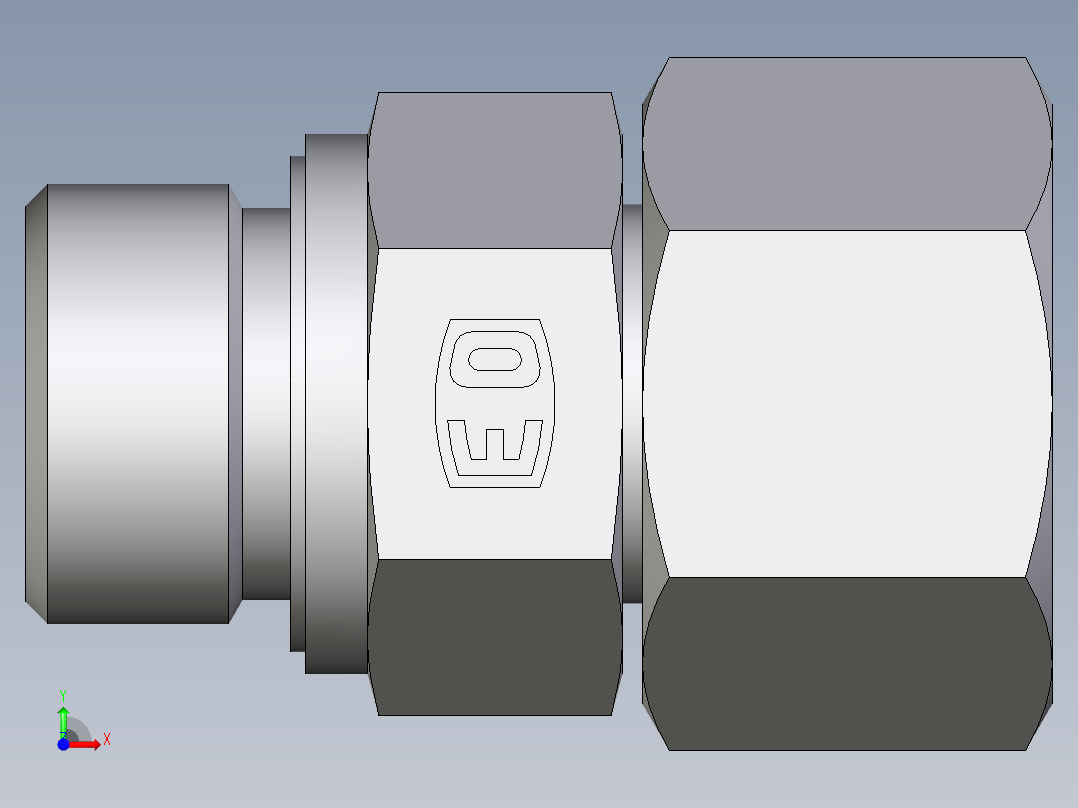 卡套式工业通用硬管接头EO_Swivel_connector_EGE16SMEDCF前视图