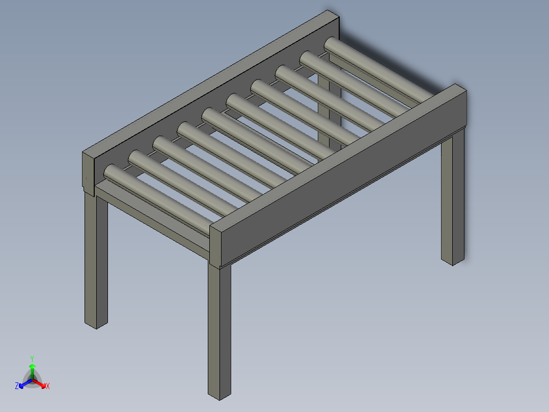 滚筒输送机-2-66-stp正等轴测图