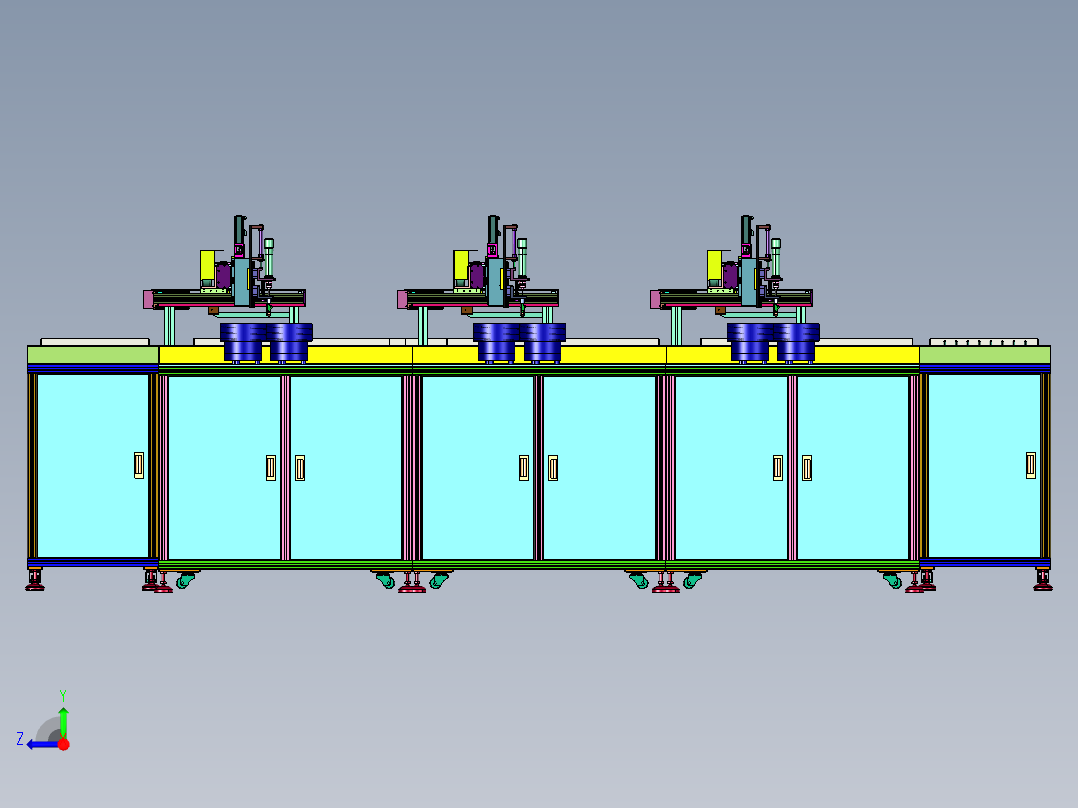 回转治具锁螺丝产线右视图