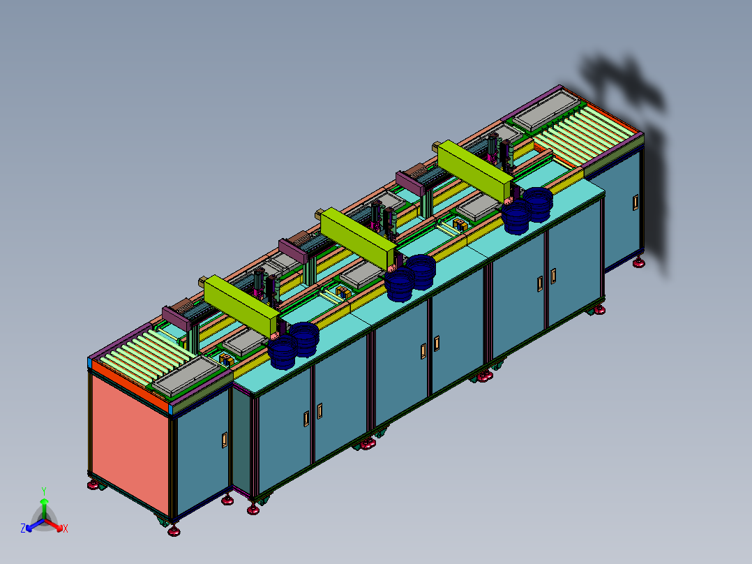 回转治具锁螺丝产线正等轴测图