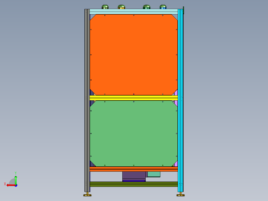 旋转式裁切堆叠设备后视图