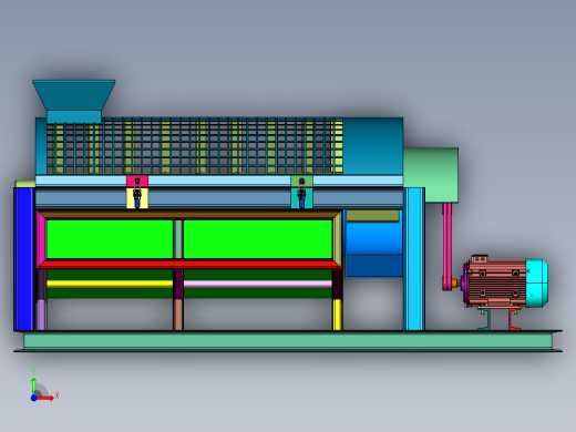 滚筒塑料片料粉干燥机前视缩略图
