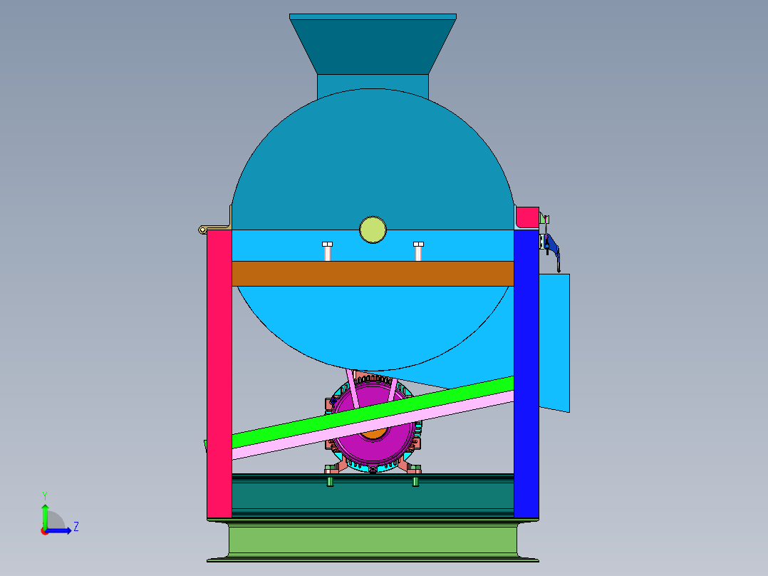 滚筒塑料片料粉干燥机左视图