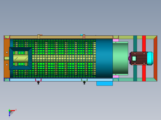 滚筒塑料片料粉干燥机俯视缩略图
