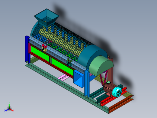 滚筒塑料片料粉干燥机正等轴测缩略图