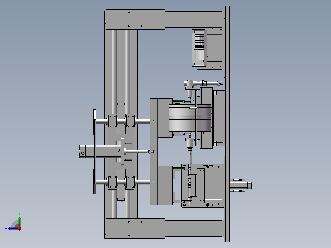 全自动进出料无心磨床右视图