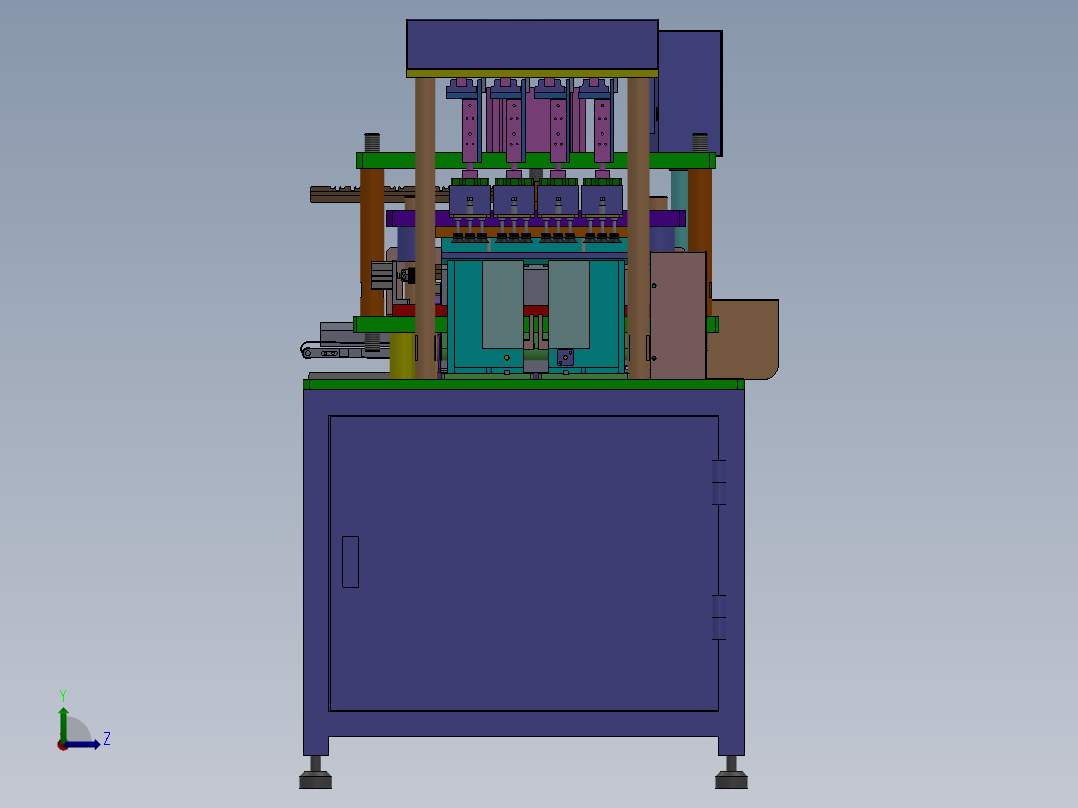 镍氢及锂电圆柱形电池极片裁切机左视图