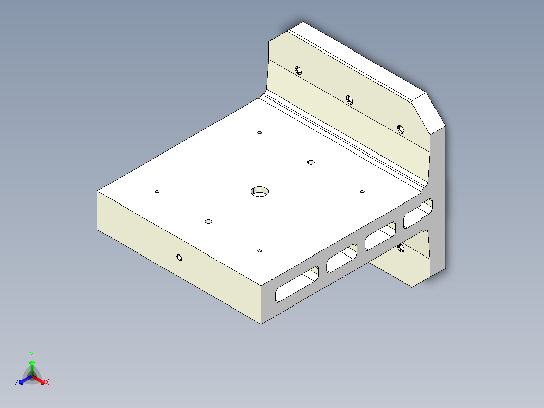 雙面基座1906-3D多系列多零件图纸模型主视图