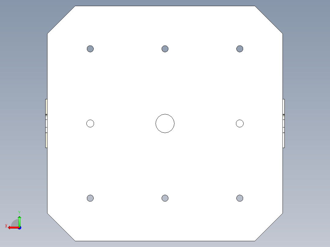 雙面基座1906-3D多系列多零件图纸模型后视图
