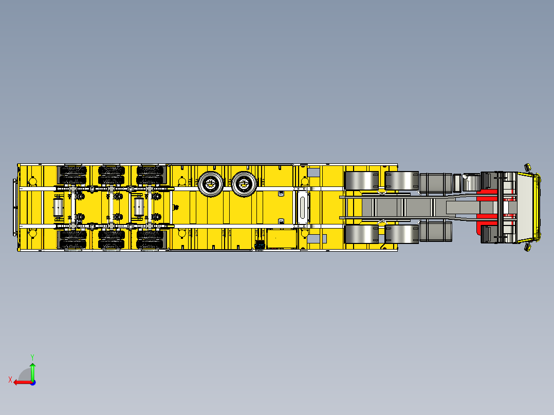 半挂拖车后视图