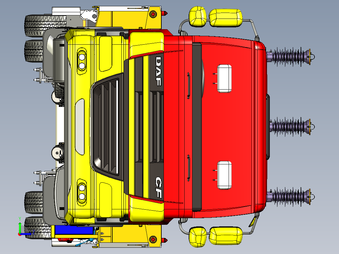 半挂拖车左视图