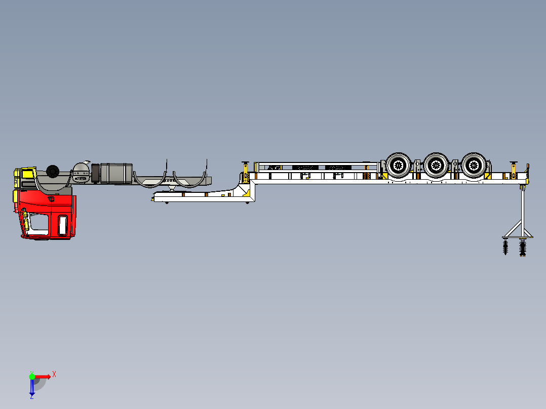 半挂拖车俯视图