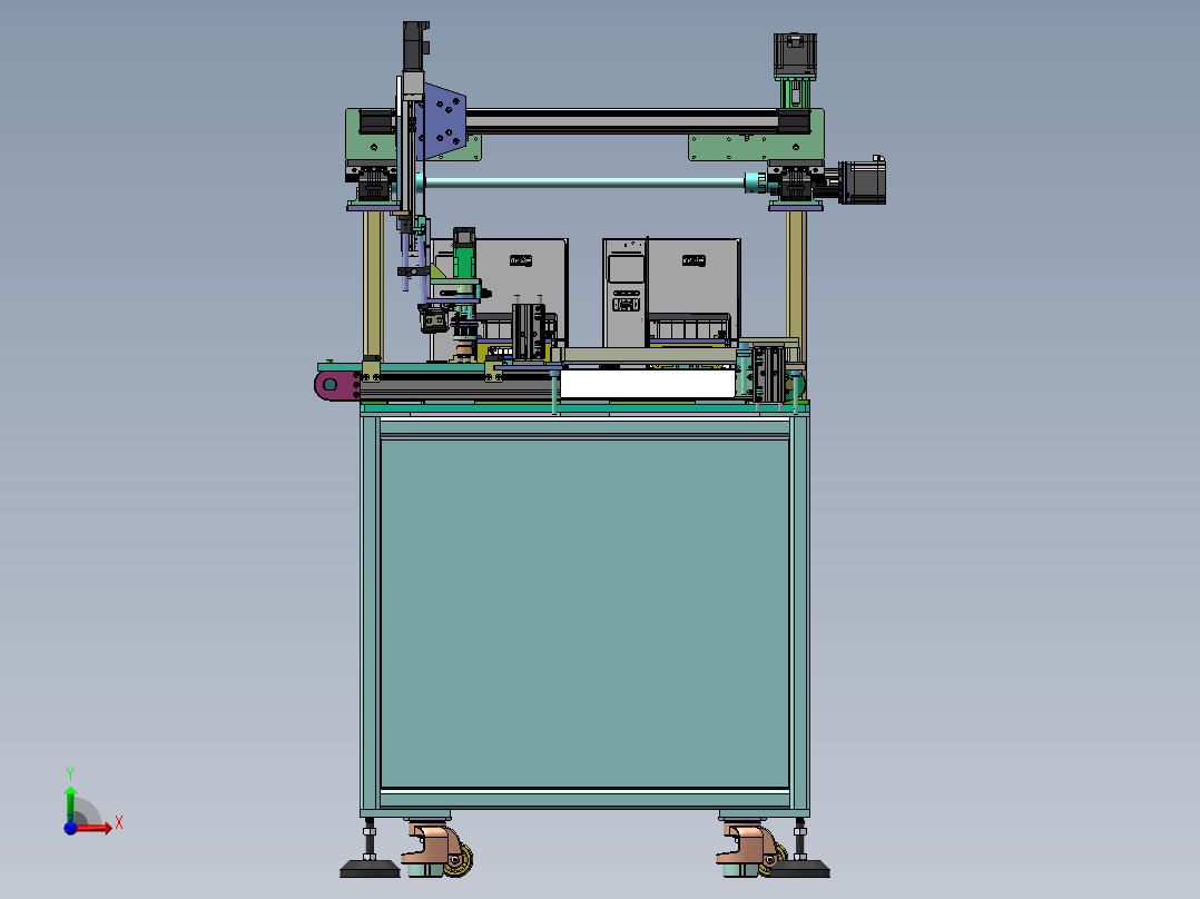 4轴模组打印贴标机sw18可编辑前视图