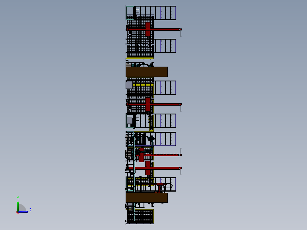 立体仓库自动化sw18可编辑左视图