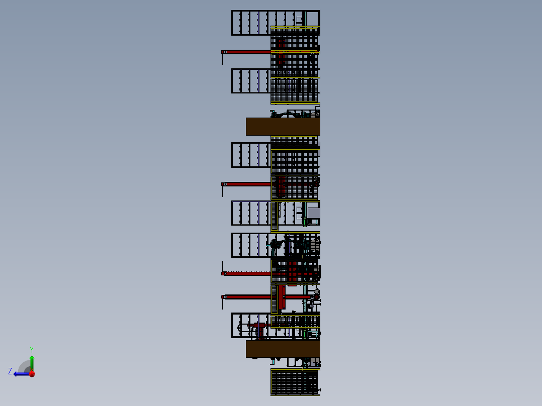 立体仓库自动化sw18可编辑右视图