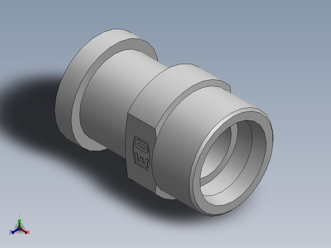 法兰接头、1DFS-52-20正等轴测图