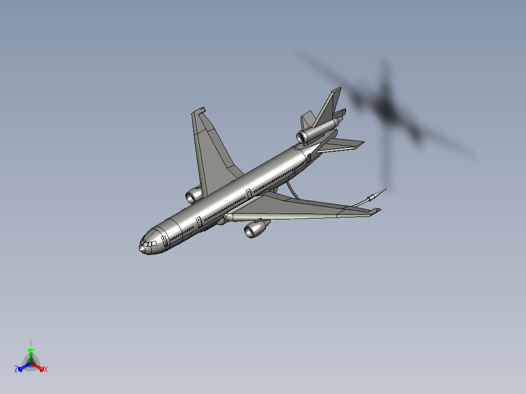 DC-10空中加油机正等轴测图