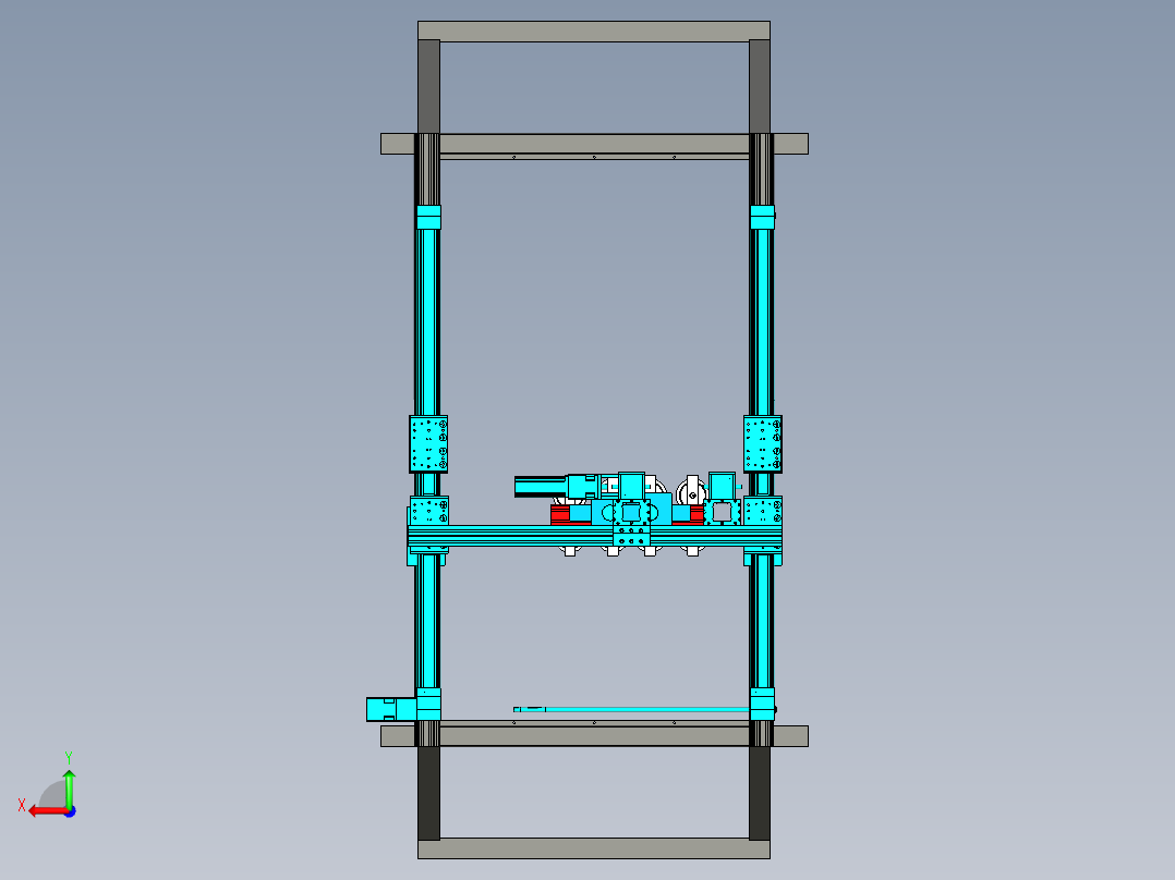 衍架式自动卸货设备三维设计后视图