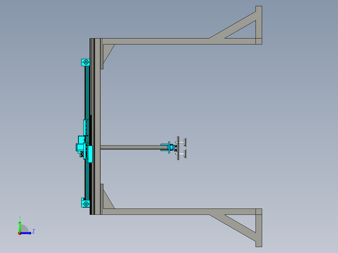 衍架式自动卸货设备三维设计左视图