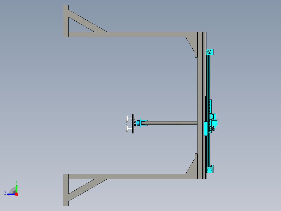衍架式自动卸货设备三维设计右视图