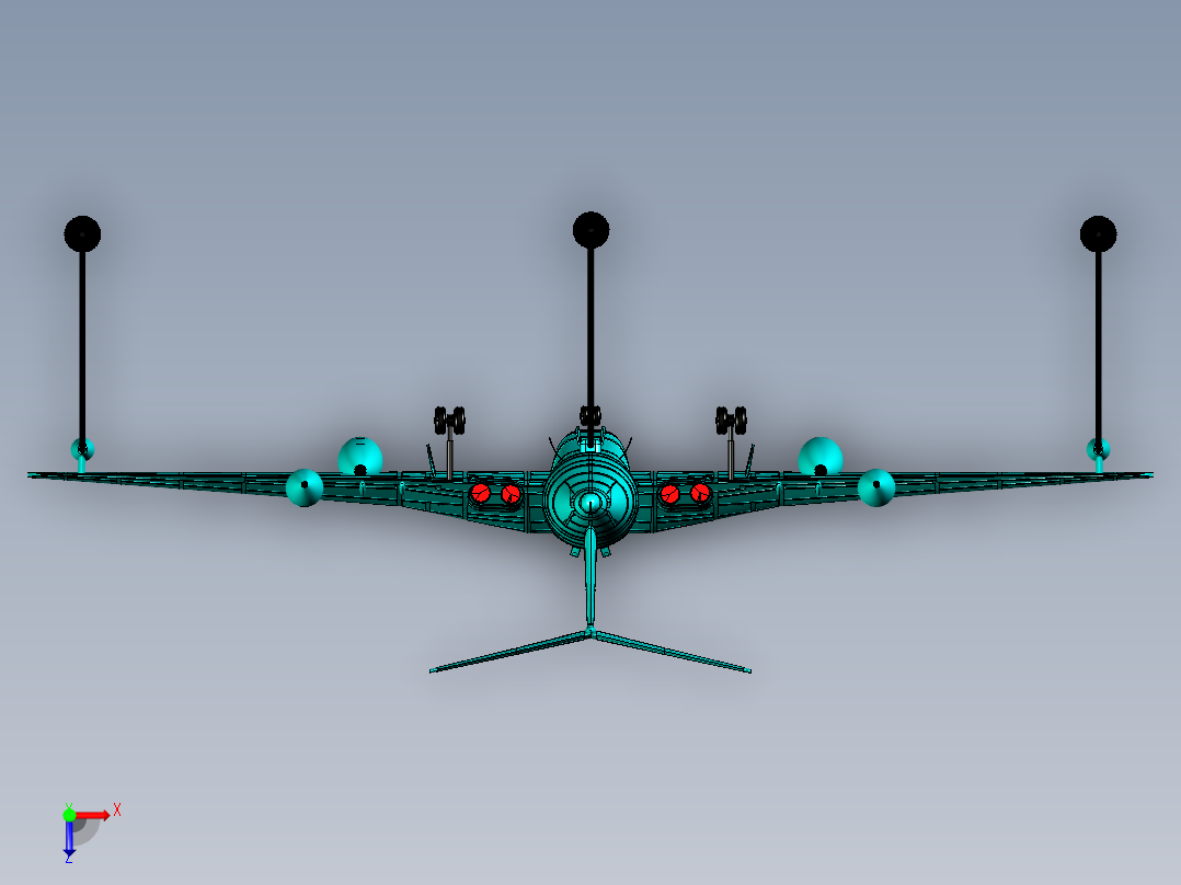 A3004206-空中加油机俯视图