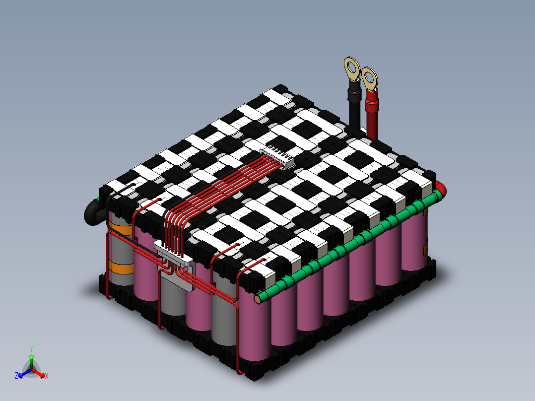 电池仓、电池(98)正等轴测图