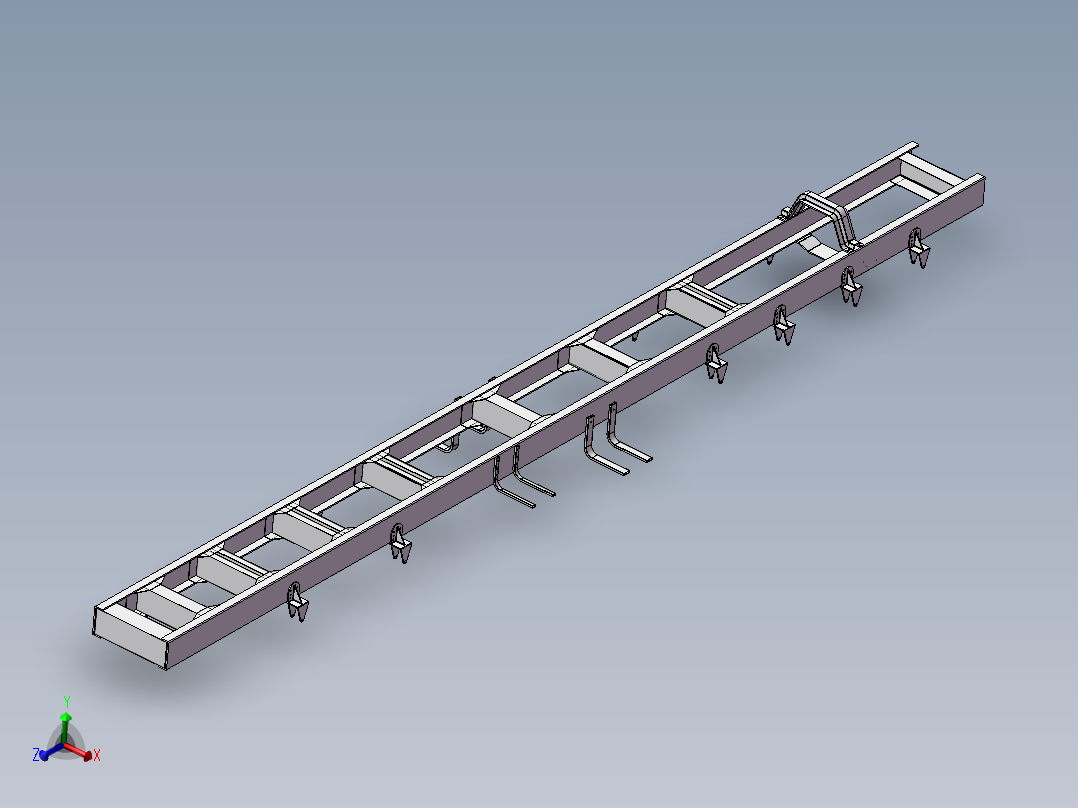 某货车车架轻量化设计【三维模型+9张CAD图纸+说明书主视图