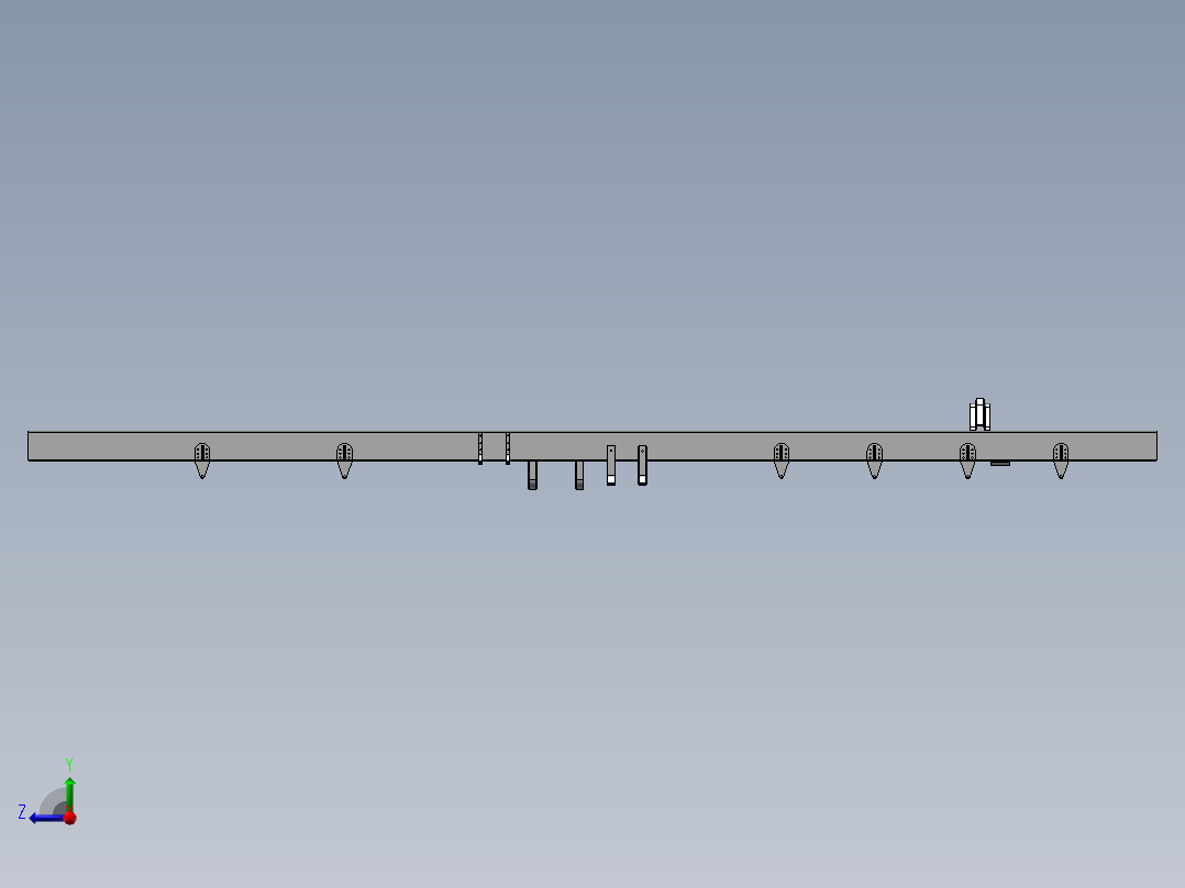 某货车车架轻量化设计【三维模型+9张CAD图纸+说明书右视图