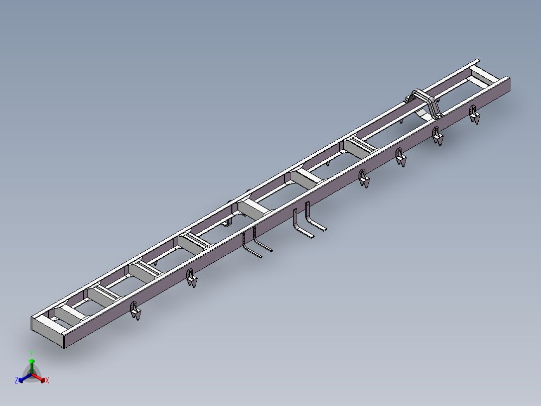 某货车车架轻量化设计【三维模型+9张CAD图纸+说明书正等轴测图