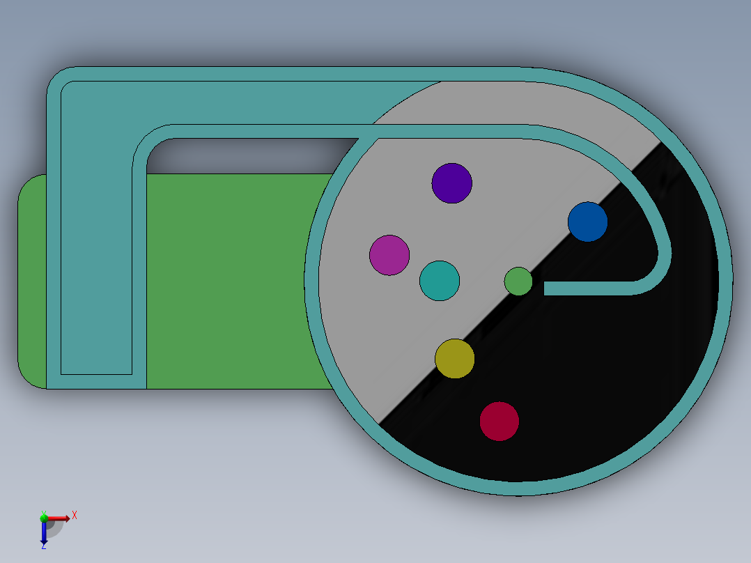 转盘传送装置俯视图