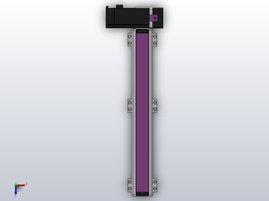DMB62-RUCR同步带模组直线模组（电机右上折）[DMB62-L66S300-DT400-C2U-RUCR]俯视图