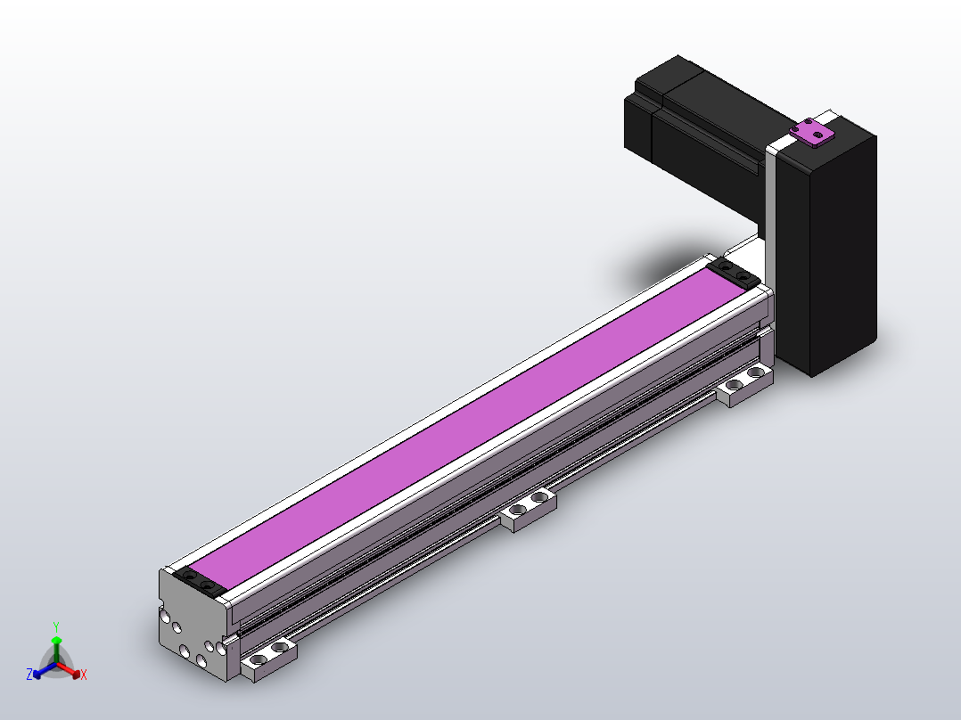 DMB62-RUCR同步带模组直线模组（电机右上折）[DMB62-L66S300-DT400-C2U-RUCR]正等轴测图