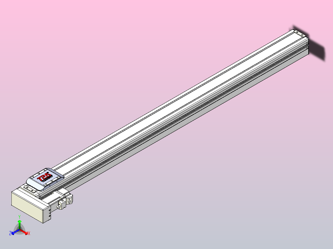滚珠丝杠直线轴带导轨全封闭TPA-HCR-65S-1610C-L950-MR-C-P10-N3正等轴测图