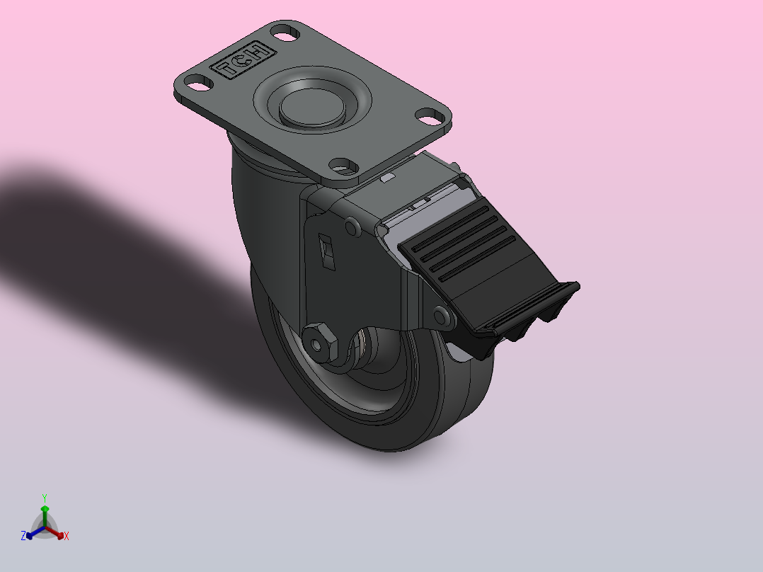 TCH-511-6474854脚轮正等轴测图